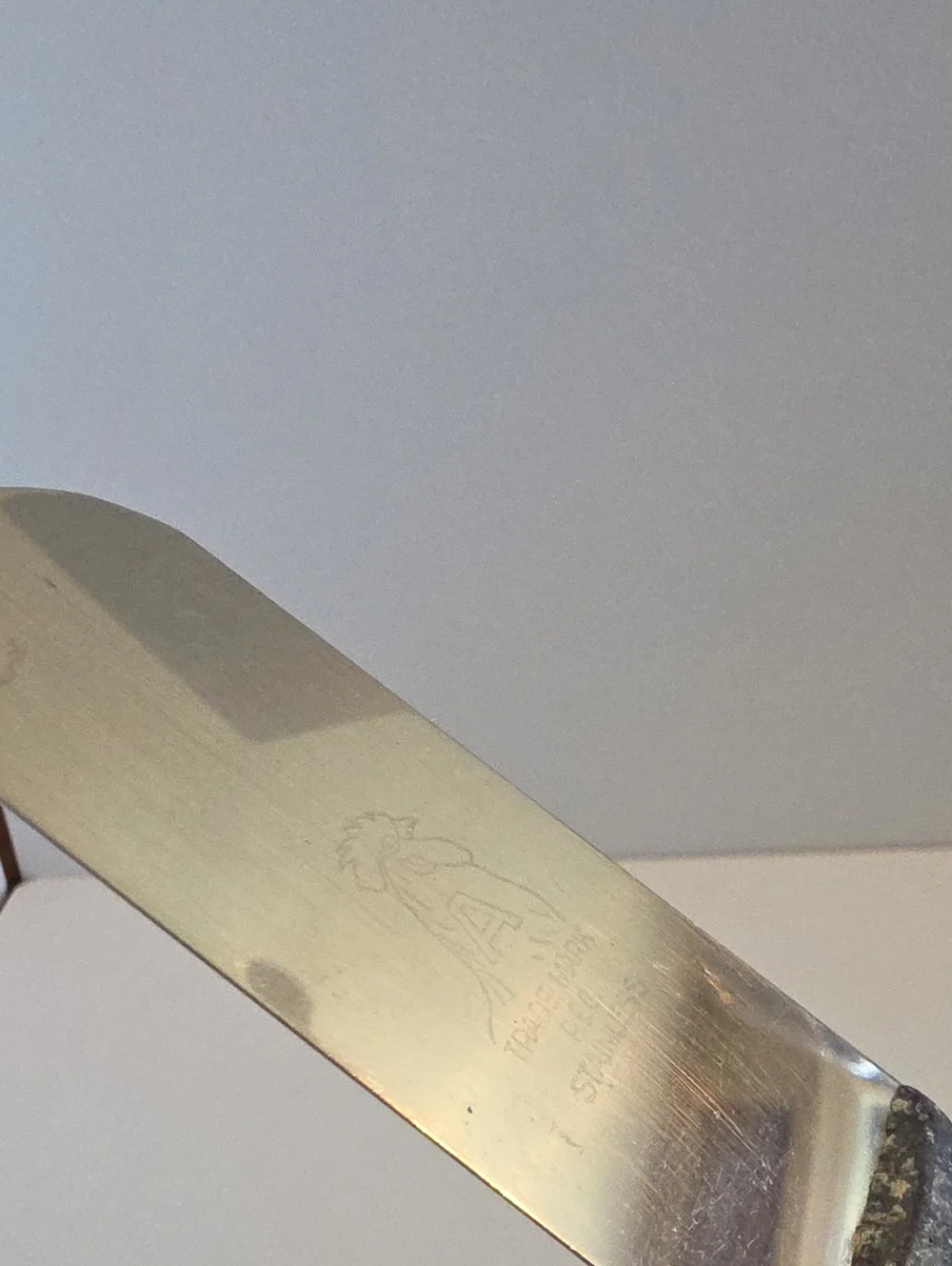 Vintage Aycock Aluminum Butter Spreader Knife Rooster Logo Mid Century